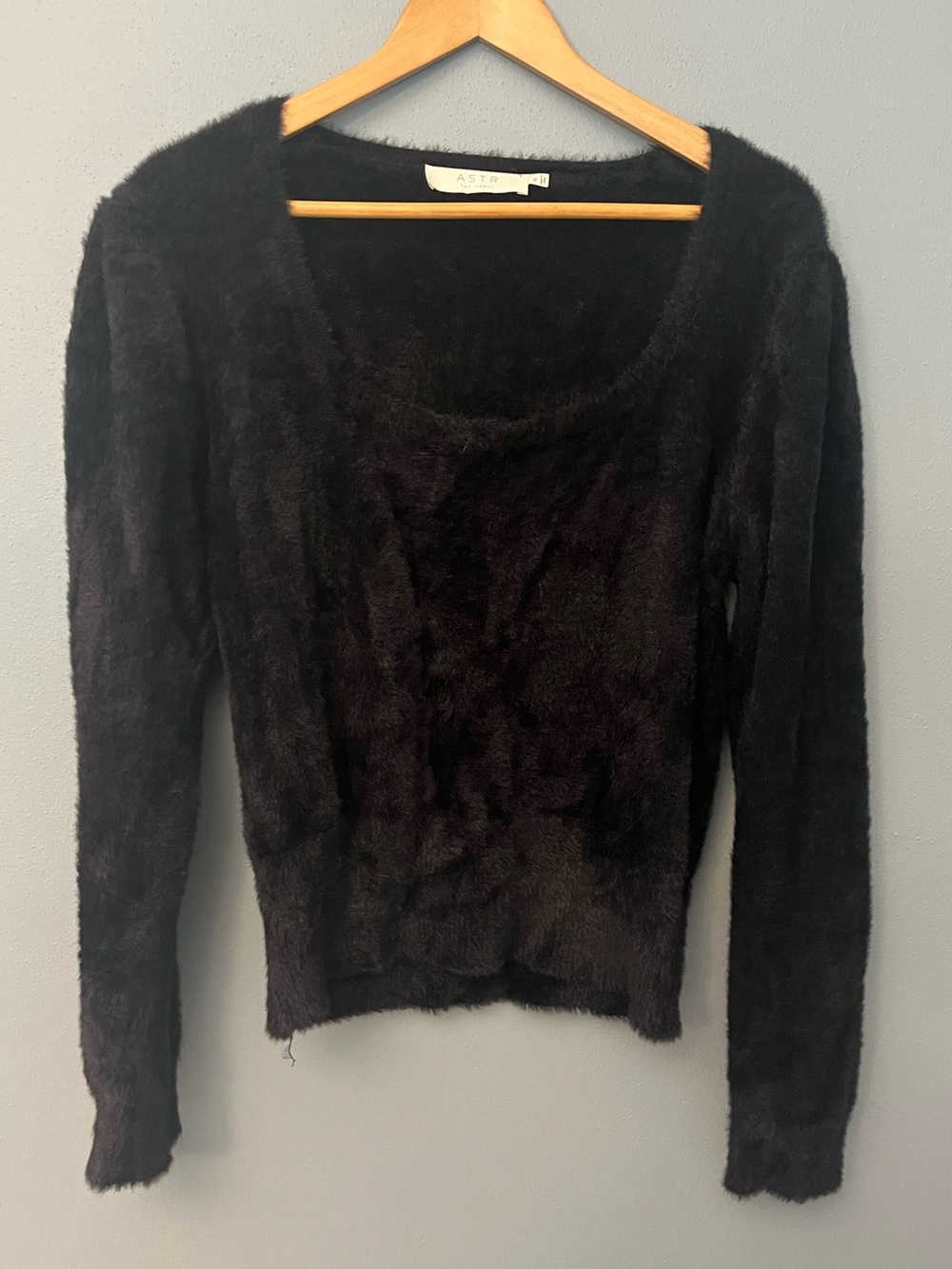 Astr Fuzzy Long-Sleeve Sweater